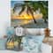 Designart - Beach in Caribbean Island of Barbados - Modern Seascape Canvas Artwork